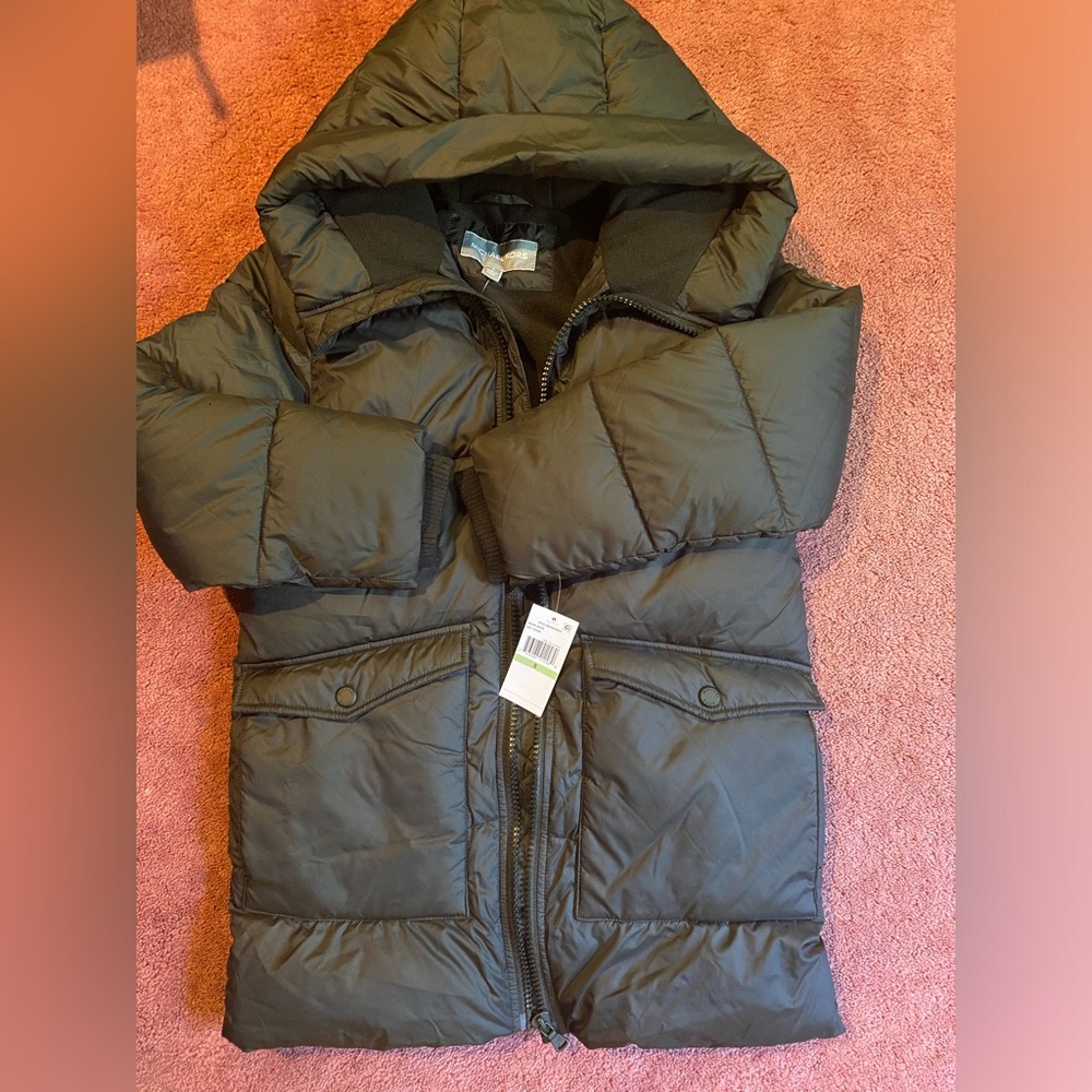 Michael Kors Black Hooded Winter Jacket Size 8 boys NWT